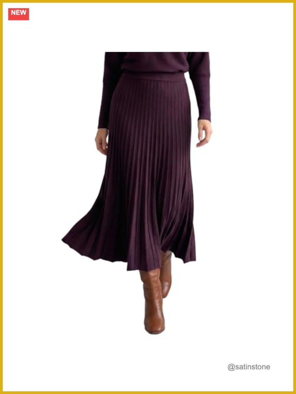 Ribbed Knit Flared Maxi Skirt Elastic Waist Flowy Long Skirt